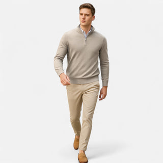Maison Marlowe | Men’s Merino Wool Half-Zip Sweater – Lightweight Knit Pullover