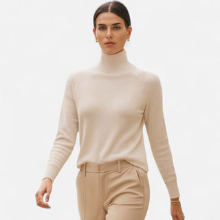 Maison Marlowe | Merino Wool Cashmere Mock-Neck Sweater