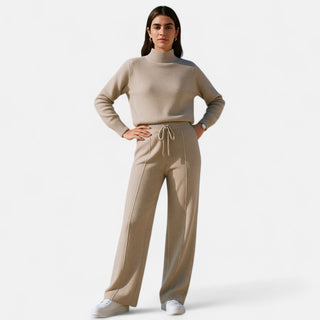 Maison Marlowe | Women's Wool Knit Wide-Leg Lounge Trousers