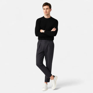 Maison Marlowe | Men’s Tailored Pleated Trousers – Modern Tapered Fit