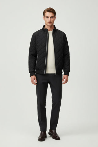 Maison Marlowe | Men’s Quilted Winter Jacket – Fleece-Lined Zip-Up