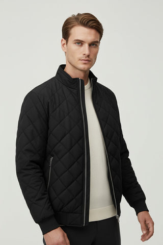 Maison Marlowe | Men’s Quilted Winter Jacket – Fleece-Lined Zip-Up