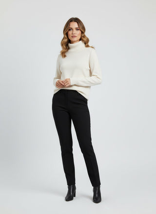 Maison Marlowe | Women's Ribbed Roll Neck Sweater – Soft Knit Turtleneck Pullover