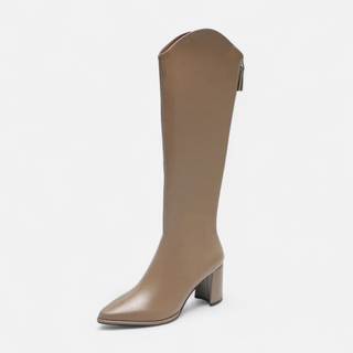 Maison Marlowe | Knee-High Block Heel Boots with Pointed Toe