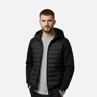 Maison Marlowe | Men’s Hybrid Hooded Jacket – Lightweight Quilted Zip-Up