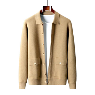 Maison Marlowe | Men’s Cashmere Wool Jacket – Button-Up with Classic Collar