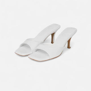 Maison Marlowe | Patent Slip-On Heeled Mules - Open-Toe Square Heel