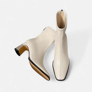 Maison Marlowe | Square Toe Ankle Boots with Thick Heel