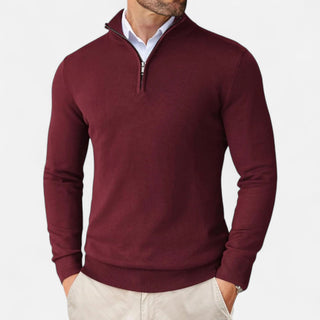 Maison Marlowe | Men’s Merino Wool Half-Zip Sweater – Lightweight Knit Pullover