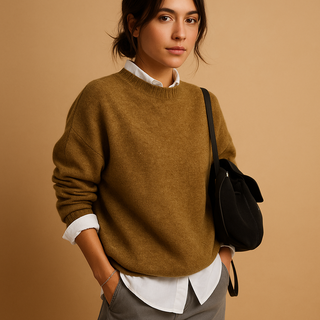 Maison Marlowe | Women's Cashmere Sweater – Long Sleeves with Round Neck