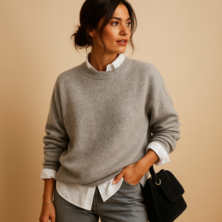Maison Marlowe | Women's Cashmere Sweater – Long Sleeves with Round Neck