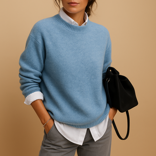 Maison Marlowe | Women's Cashmere Sweater – Long Sleeves with Round Neck